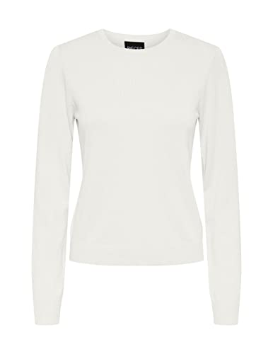 Pieces Women's PCBLEE LS O-Neck Knit Strickpullover, Cloud Dancer, L von PIECES