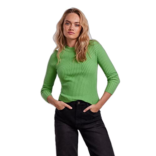 Pieces Women's PCCRISTA LS O-Neck Knit NOOS BC Langarmshirt, Absinthe Green, XL von PIECES