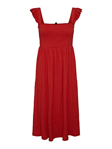 Pieces Women's PCKEEGAN Strap Dress Kleid, Poppy Red, M von PIECES