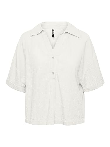 Pieces Women's PCKIANA SS Shirt BC Hemd, Cloud Dancer, M von PIECES