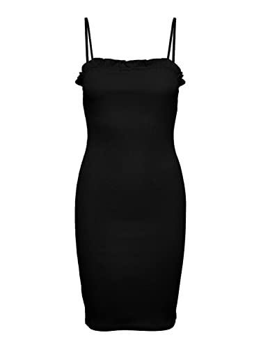 Pieces Women's PCLUNA Strap Dress SA BC Kleid, Black, L von PIECES