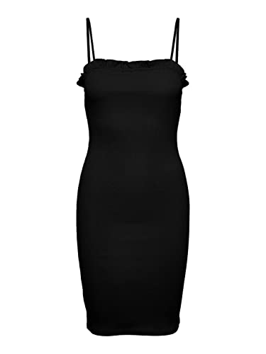 Pieces Women's PCLUNA Strap Dress SA BC Kleid, Black, M von PIECES