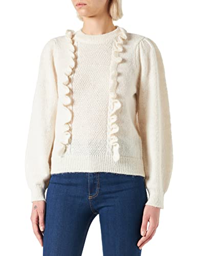 Pieces Women's PCMARLEY LS O-Neck Knit BC Pullover, Antique White, XS von PIECES