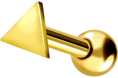 PIERCINGLINE 750er Gold Ohrpiercing 18 KARAT DREIECK Piercing Ohr Stecker Gelbgold von PIERCINGLINE