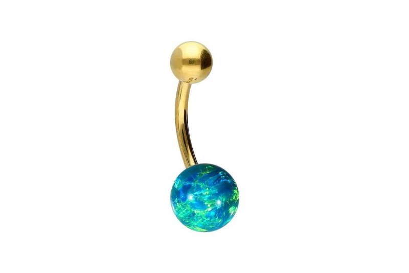PIERCINGLINE Bauchnabelpiercing (Bananabells, Chirurgenstahl Bananabell SYNTHETISCHER OPAL + CHIRURGENSTAHL-KUGEL) von PIERCINGLINE