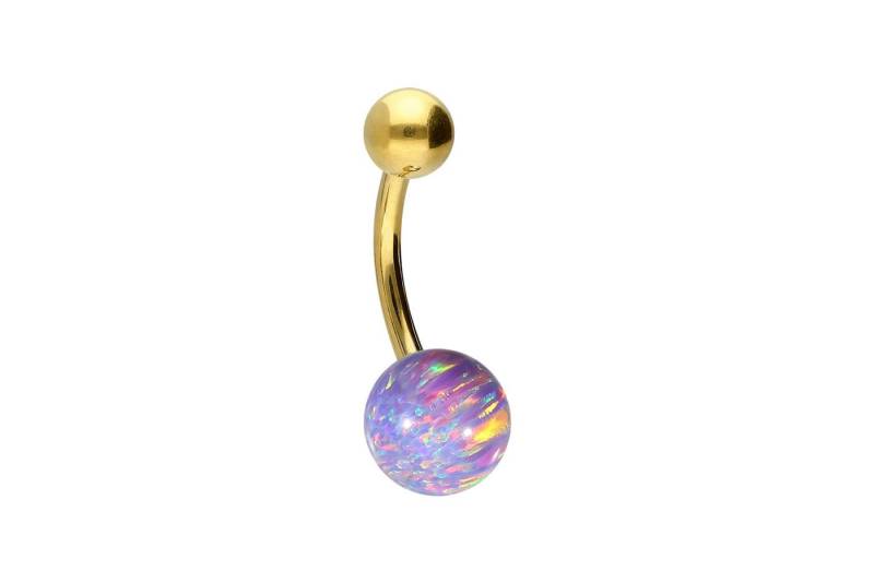 PIERCINGLINE Bauchnabelpiercing (Bananabells, Chirurgenstahl Bananabell SYNTHETISCHER OPAL + CHIRURGENSTAHL-KUGEL) von PIERCINGLINE