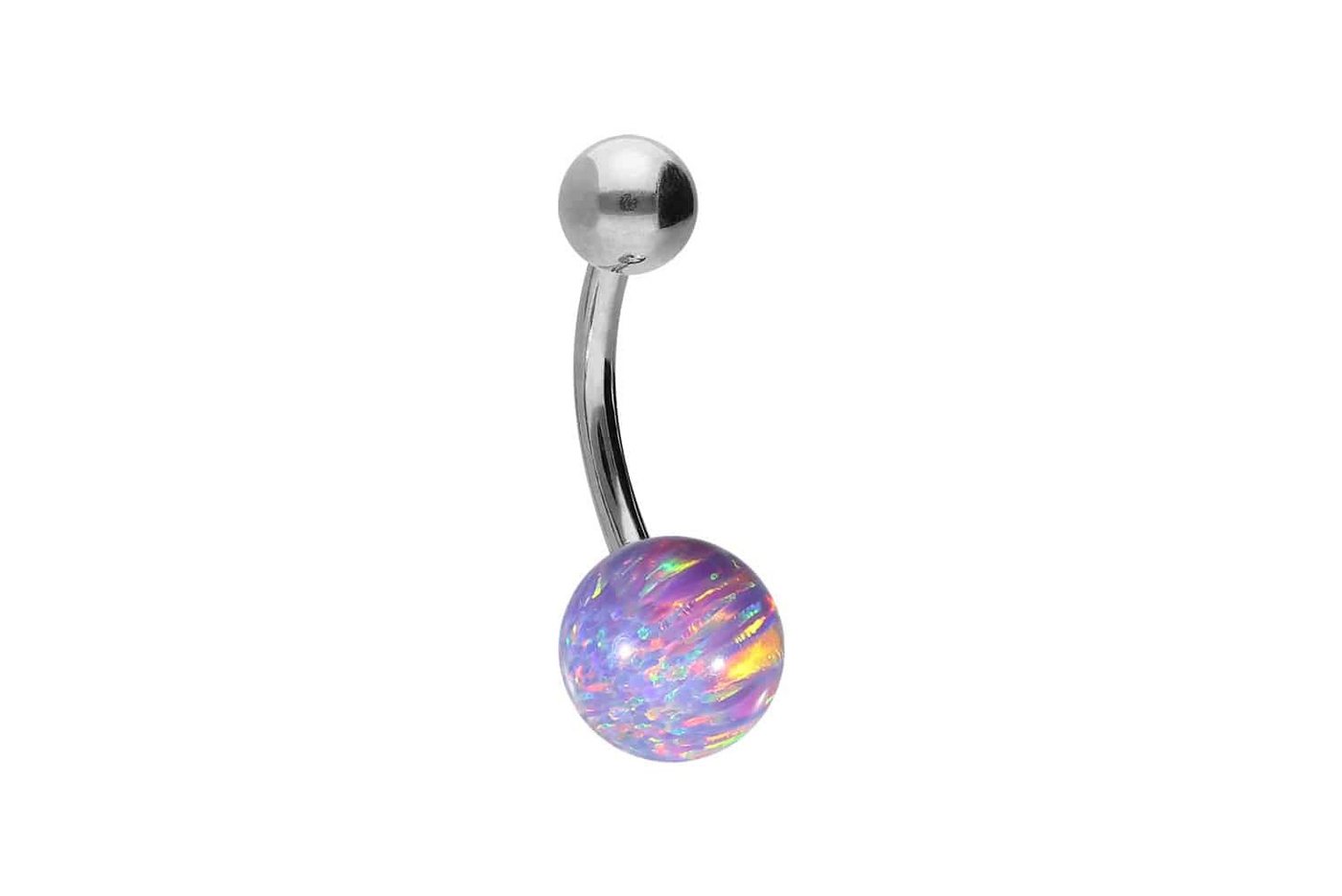 PIERCINGLINE Bauchnabelpiercing (Bananabells, Chirurgenstahl Bananabell SYNTHETISCHER OPAL + CHIRURGENSTAHL-KUGEL) von PIERCINGLINE