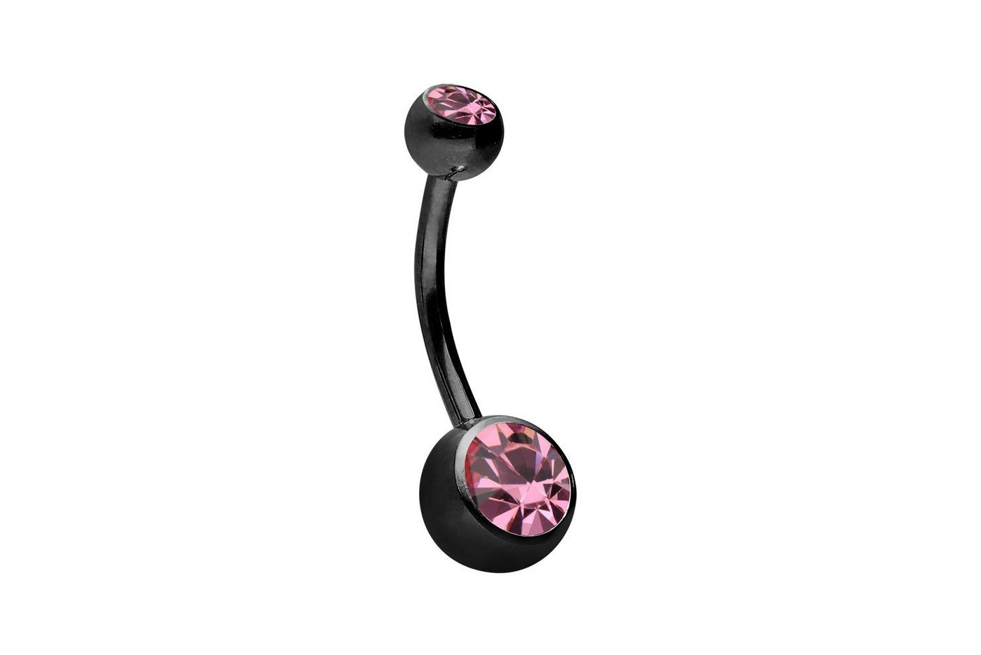 PIERCINGLINE Bauchnabelpiercing (Bananabells, Chirurgenstahl Bananabell ZWEI KRISTALLE) von PIERCINGLINE