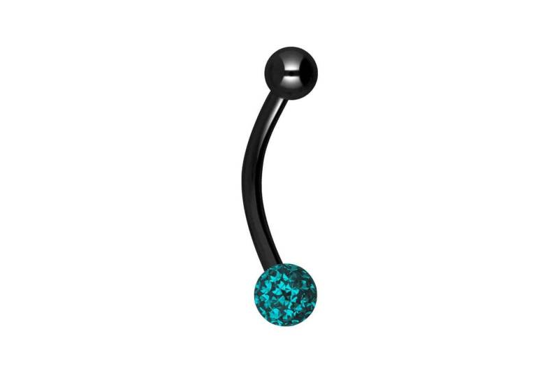 PIERCINGLINE Bauchnabelpiercing Chirurgenstahl Mini Bananabell EPOXY- + CHIRURGENSTAHL-KUGEL (Bananabells / 1 Stk) von PIERCINGLINE