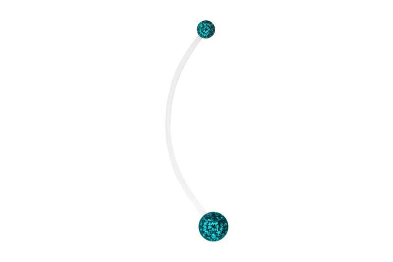 PIERCINGLINE Bauchnabelpiercing PTFE Bananabell flexibel 50 mm EPOXY-KUGELN (Bananabells, 1-tlg) von PIERCINGLINE
