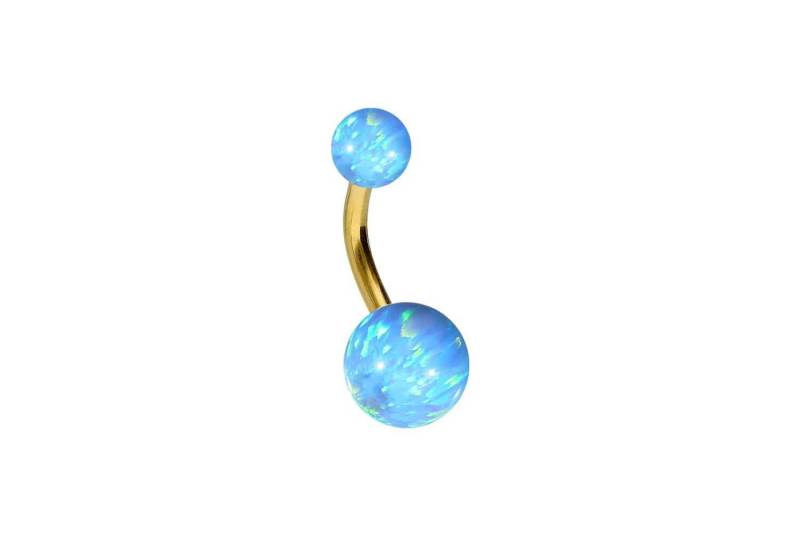 PIERCINGLINE Bauchnabelpiercing Titan Bananabell SYNTHETISCHE OPALE (Bananabells, 1-tlg) von PIERCINGLINE