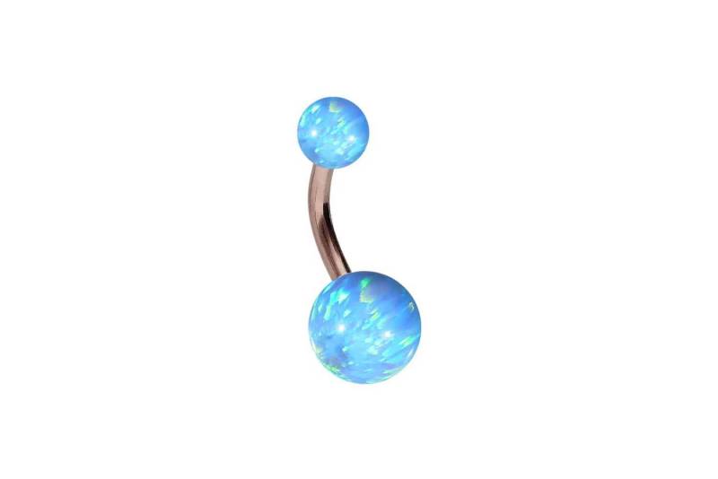 PIERCINGLINE Bauchnabelpiercing Titan Bananabell SYNTHETISCHE OPALE (Bananabells, 1-tlg) von PIERCINGLINE