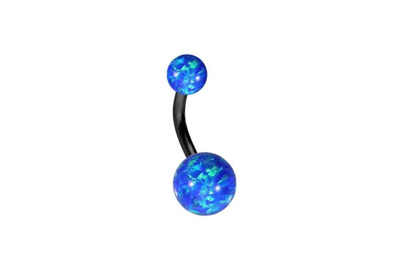 PIERCINGLINE Bauchnabelpiercing Titan Bananabell SYNTHETISCHE OPALE (Bananabells, 1-tlg) von PIERCINGLINE