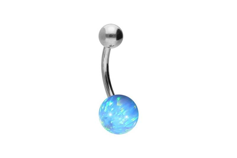 PIERCINGLINE Bauchnabelpiercing Titan Bananabell SYNTHETISCHER OPAL + TITAN-KUGEL (Bananabells / 1 Stk) von PIERCINGLINE