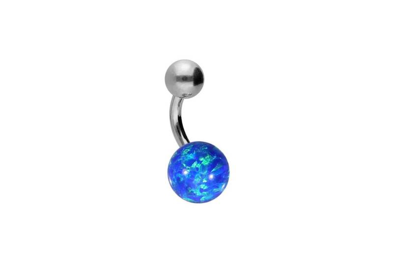 PIERCINGLINE Bauchnabelpiercing Titan Bananabell SYNTHETISCHER OPAL + TITAN-KUGEL (Bananabells, 1-tlg) von PIERCINGLINE