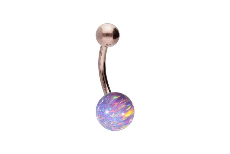 PIERCINGLINE Bauchnabelpiercing Titan Bananabell SYNTHETISCHER OPAL + TITAN-KUGEL (Bananabells / 1 Stk) von PIERCINGLINE