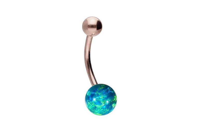 PIERCINGLINE Bauchnabelpiercing Titan Bananabell SYNTHETISCHER OPAL + TITAN-KUGEL (Bananabells, 1-tlg) von PIERCINGLINE