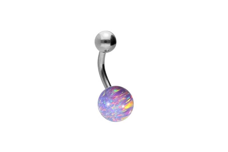 PIERCINGLINE Bauchnabelpiercing (Bananabells, Titan Bananabell SYNTHETISCHER OPAL + TITAN-KUGEL) von PIERCINGLINE