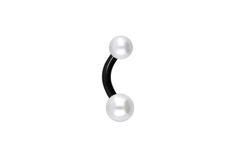 PIERCINGLINE Bauchnabelpiercing Titan Bananabell mit Innengewinde SYNTHETISCHE PERLEN (Bananabells, 1-tlg) von PIERCINGLINE