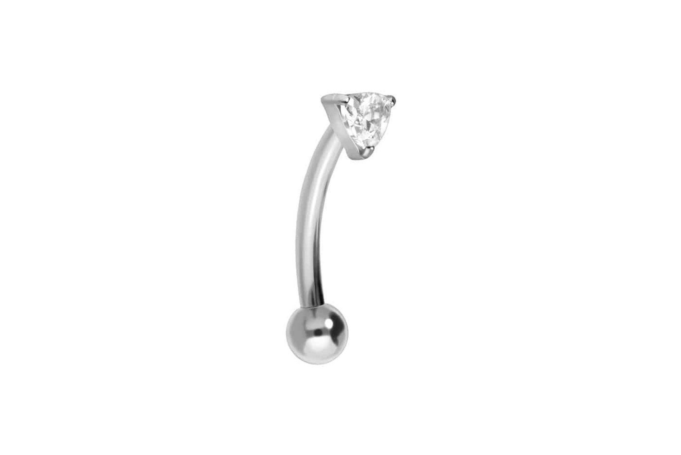 PIERCINGLINE Bauchnabelpiercing Titan Banane mit Push Fit EINGEFASSTES KRISTALLDREIECK (Bananen, 1-tlg) von PIERCINGLINE