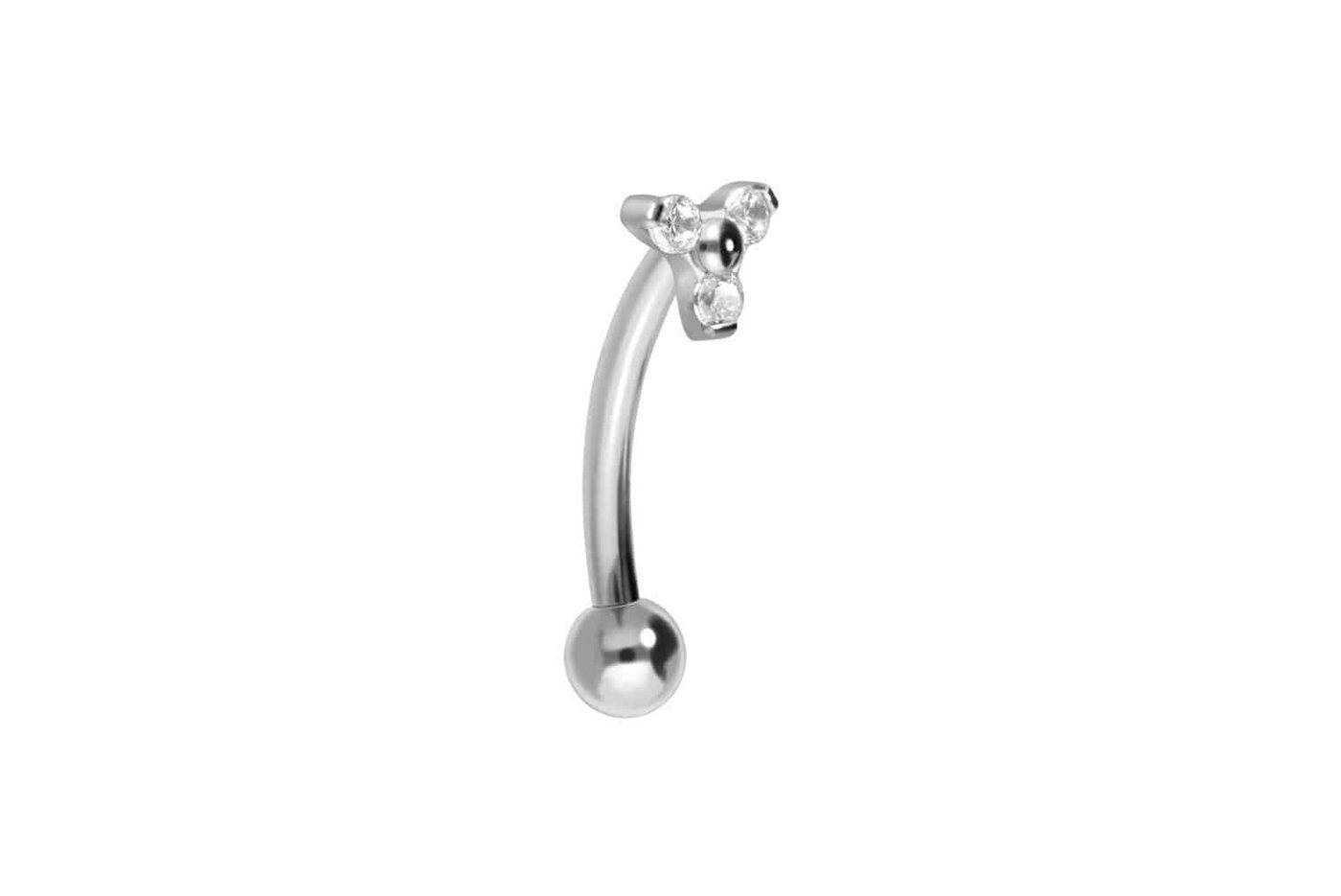PIERCINGLINE Bauchnabelpiercing Titan Banane mit Push Fit KRISTALLBLUME (Bananen, 1-tlg) von PIERCINGLINE