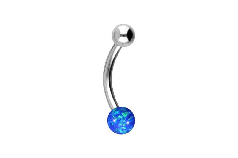 PIERCINGLINE Bauchnabelpiercing Chirurgenstahl Mini Bananabell SYNTHETISCHER OPAL + (Bananabells / 1 Stk) von PIERCINGLINE