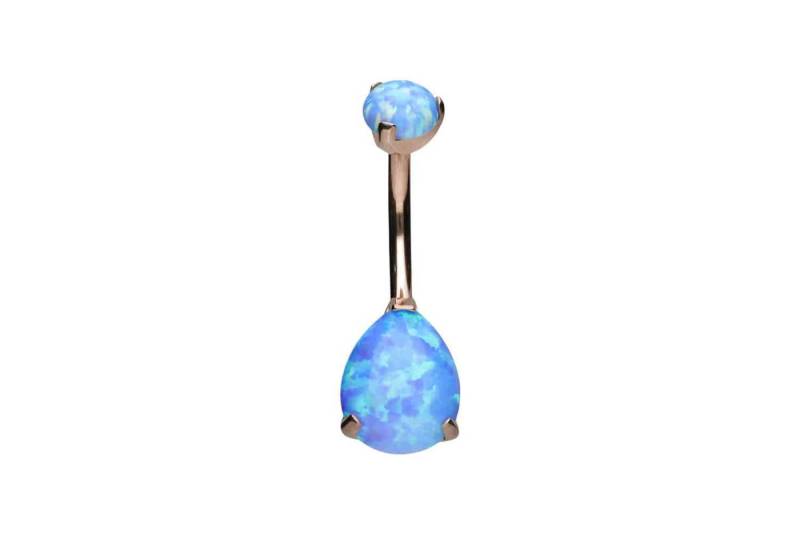 PIERCINGLINE Bauchnabelpiercing Titan Bananabell mit Innengewinde SYNTHETISCHER OPALTROPFEN (Bananabells, 1-tlg) von PIERCINGLINE