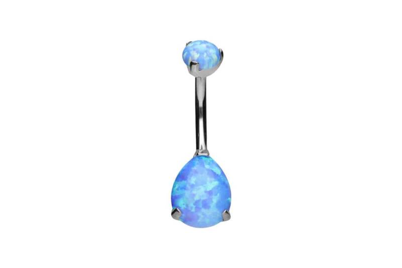 PIERCINGLINE Bauchnabelpiercing Titan Bananabell mit Innengewinde SYNTHETISCHER OPALTROPFEN (Bananabells, 1-tlg) von PIERCINGLINE