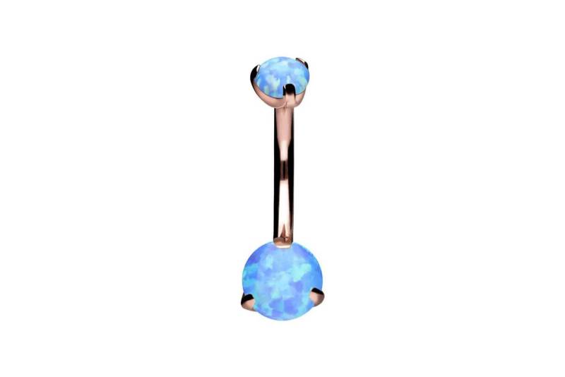 PIERCINGLINE Bauchnabelpiercing Titan Mini Bananabell mit Innengewinde SYNTHETISCHE OPALE (Bananabells, 1-tlg) von PIERCINGLINE