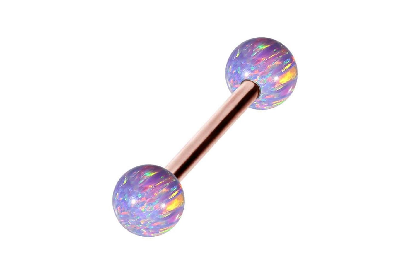 PIERCINGLINE Brustwarzenpiercing Chirurgenstahl Barbell SYNTHETISCHE OPALE (Barbells / 1 Stk) von PIERCINGLINE