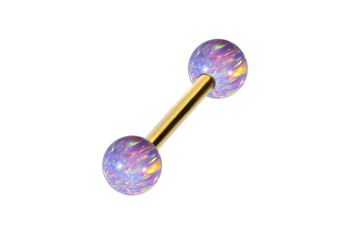 PIERCINGLINE Brustwarzenpiercing Chirurgenstahl Barbell SYNTHETISCHE OPALE (Barbells / 1 Stk) von PIERCINGLINE