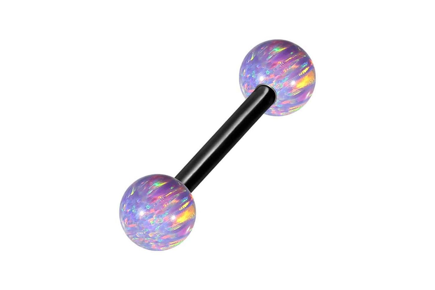 PIERCINGLINE Brustwarzenpiercing Chirurgenstahl Barbell SYNTHETISCHE OPALE (Barbells / 1 Stk) von PIERCINGLINE