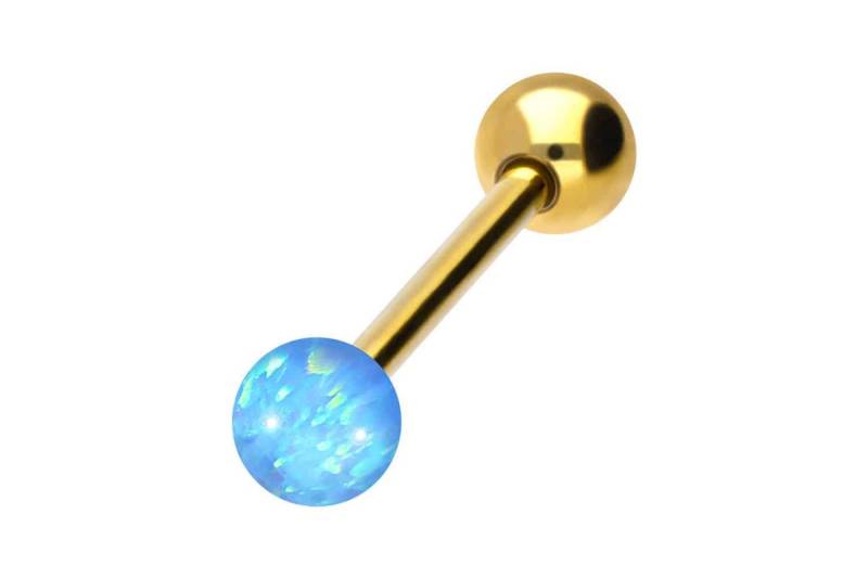 PIERCINGLINE Brustwarzenpiercing Chirurgenstahl Barbell SYNTHETISCHER OPAL + CHIRURGENSTAHL-KUGEL (Barbells, 1-tlg) von PIERCINGLINE