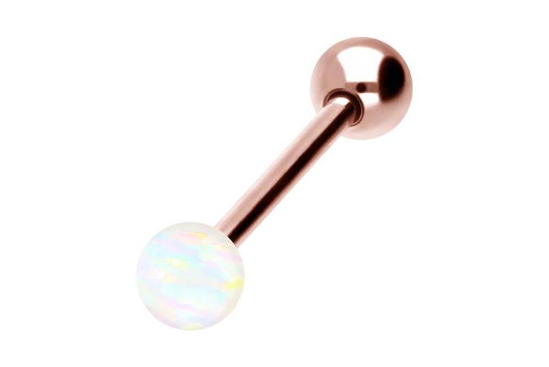 PIERCINGLINE Brustwarzenpiercing (Barbells, Chirurgenstahl Barbell SYNTHETISCHER OPAL + CHIRURGENSTAHL-KUGEL) von PIERCINGLINE