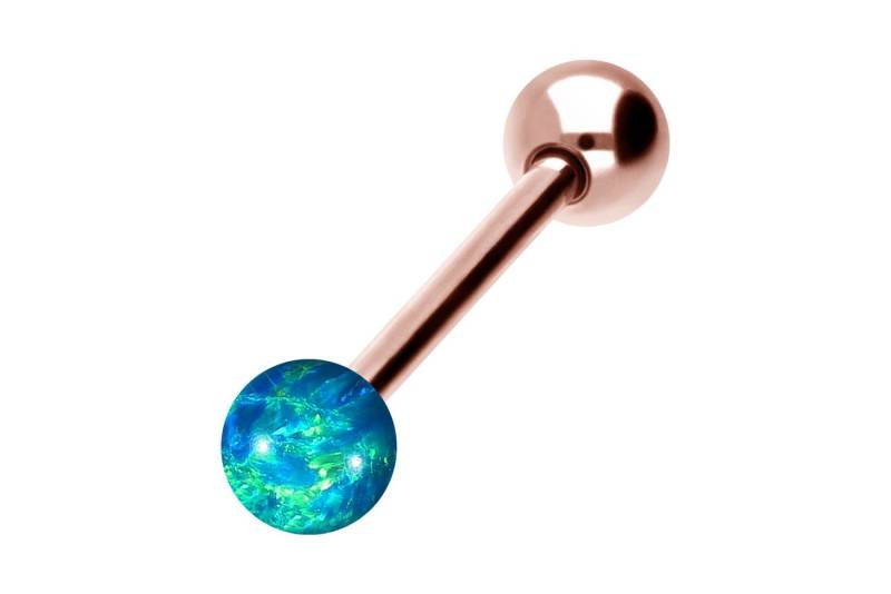 PIERCINGLINE Brustwarzenpiercing (Barbells, Chirurgenstahl Barbell SYNTHETISCHER OPAL + CHIRURGENSTAHL-KUGEL) von PIERCINGLINE