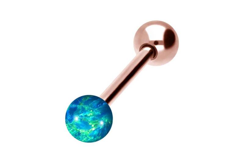 PIERCINGLINE Brustwarzenpiercing Chirurgenstahl Barbell SYNTHETISCHER OPAL + CHIRURGENSTAHL-KUGEL (Barbells, 1-tlg) von PIERCINGLINE