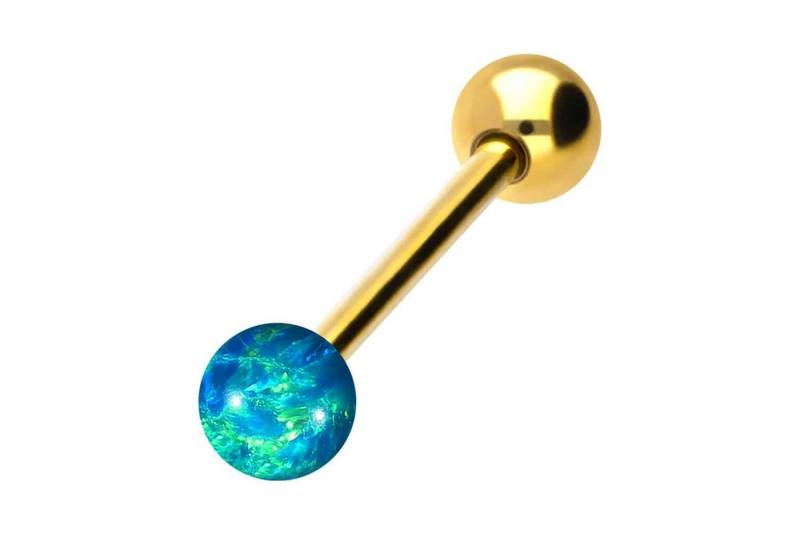 PIERCINGLINE Brustwarzenpiercing Chirurgenstahl Barbell SYNTHETISCHER OPAL + CHIRURGENSTAHL-KUGEL (Barbells, 1-tlg) von PIERCINGLINE