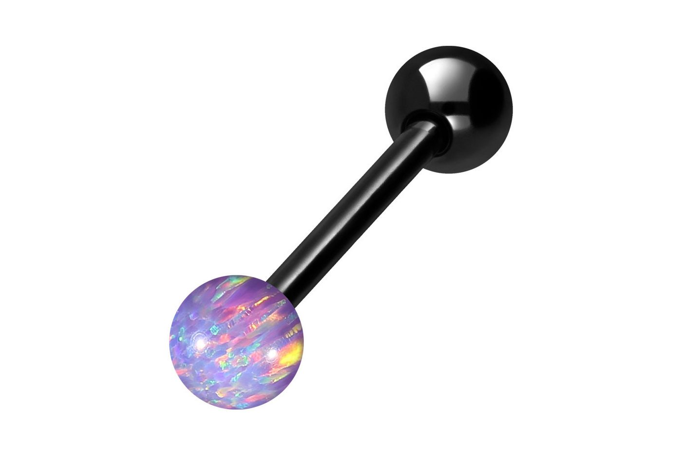 PIERCINGLINE Brustwarzenpiercing Chirurgenstahl Barbell SYNTHETISCHER OPAL + CHIRURGENSTAHL-KUGEL (Barbells / 1 Stk) von PIERCINGLINE
