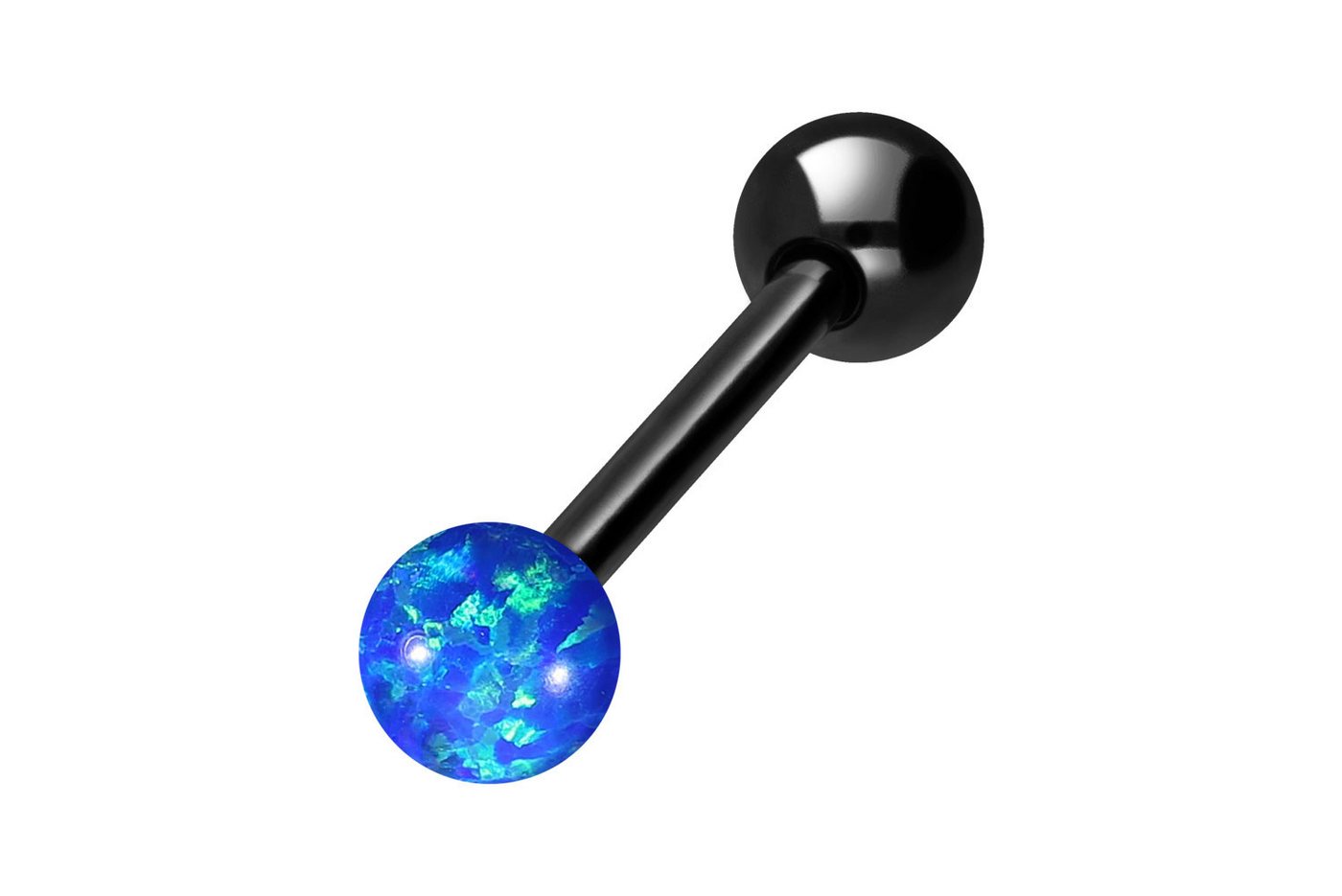 PIERCINGLINE Brustwarzenpiercing Chirurgenstahl Barbell SYNTHETISCHER OPAL + CHIRURGENSTAHL-KUGEL (Barbells / 1 Stk) von PIERCINGLINE