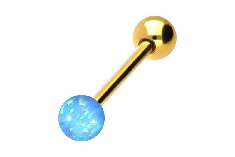 PIERCINGLINE Brustwarzenpiercing (Barbells, Titan Barbell SYNTHETISCHER OPAL + TITAN-KUGEL) von PIERCINGLINE