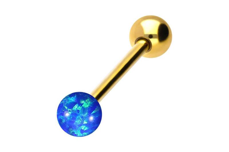 PIERCINGLINE Brustwarzenpiercing (Barbells, Titan Barbell SYNTHETISCHER OPAL + TITAN-KUGEL) von PIERCINGLINE