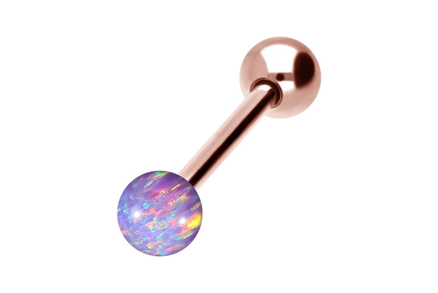 PIERCINGLINE Brustwarzenpiercing Titan Barbell SYNTHETISCHER OPAL + TITAN-KUGEL (Barbells / 1 Stk) von PIERCINGLINE