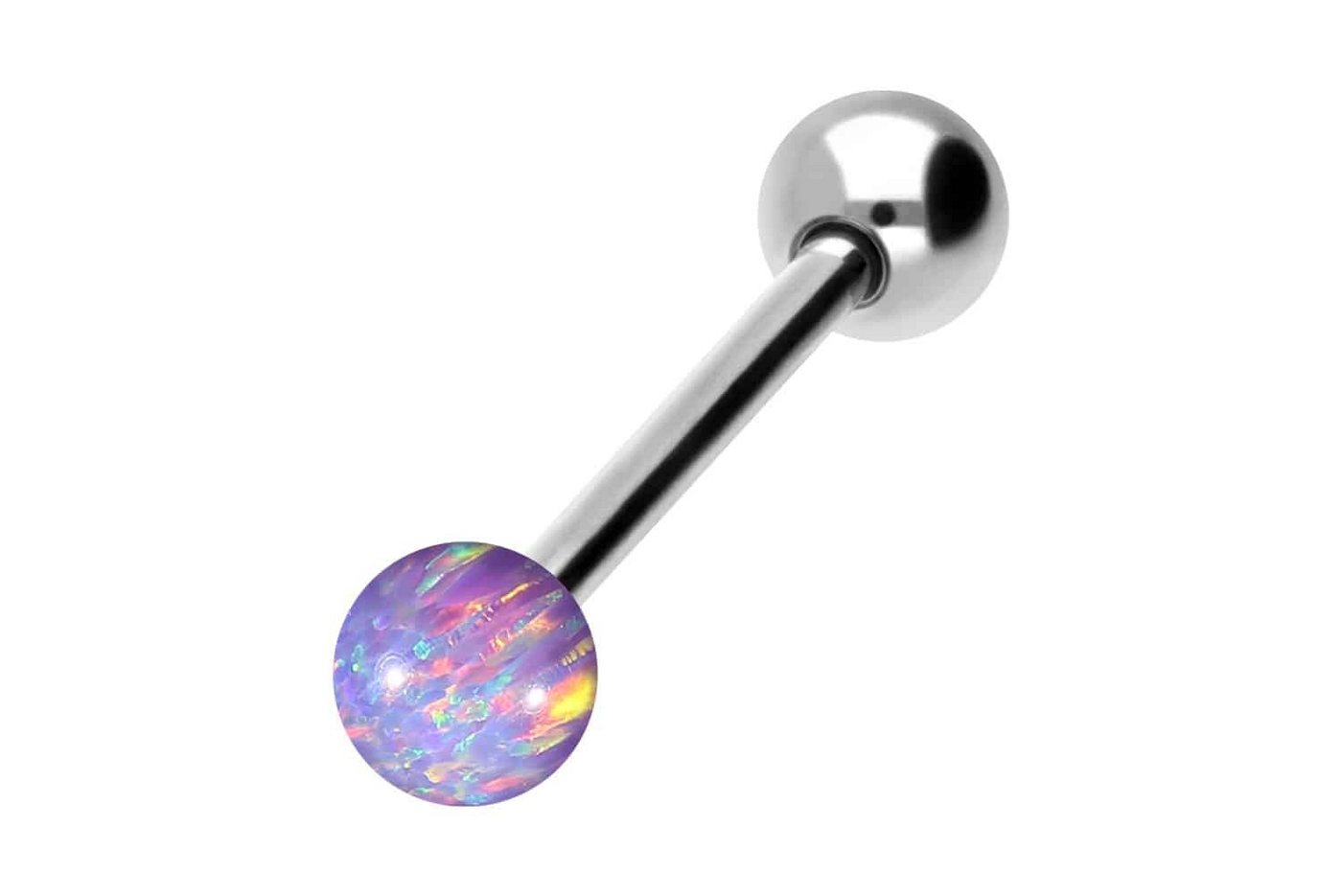 PIERCINGLINE Brustwarzenpiercing Titan Barbell SYNTHETISCHER OPAL + TITAN-KUGEL (Barbells / 1 Stk) von PIERCINGLINE