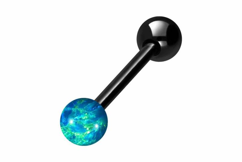 PIERCINGLINE Brustwarzenpiercing (Barbells, Titan Barbell SYNTHETISCHER OPAL + TITAN-KUGEL) von PIERCINGLINE