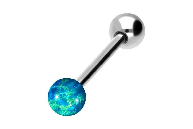PIERCINGLINE Brustwarzenpiercing (Barbells, Titan Barbell SYNTHETISCHER OPAL + TITAN-KUGEL) von PIERCINGLINE