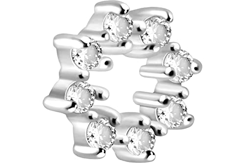 PIERCINGLINE Chirurgenstahl Anhänger für Clicker Piercing-Ringe & Kreolen KRISTALLKREIS Ohr Helix Silberfarben von PIERCINGLINE