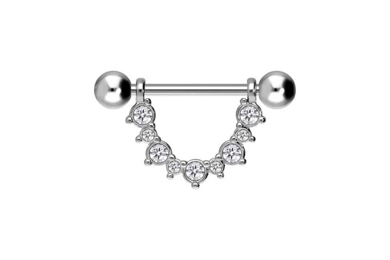 PIERCINGLINE Brustwarzenpiercing Chirurgenstahl Nippelpiercing KRISTALLE (Barbells, 1-tlg), Brust-, Nippel-Piercing, Chirurgenstahl von PIERCINGLINE