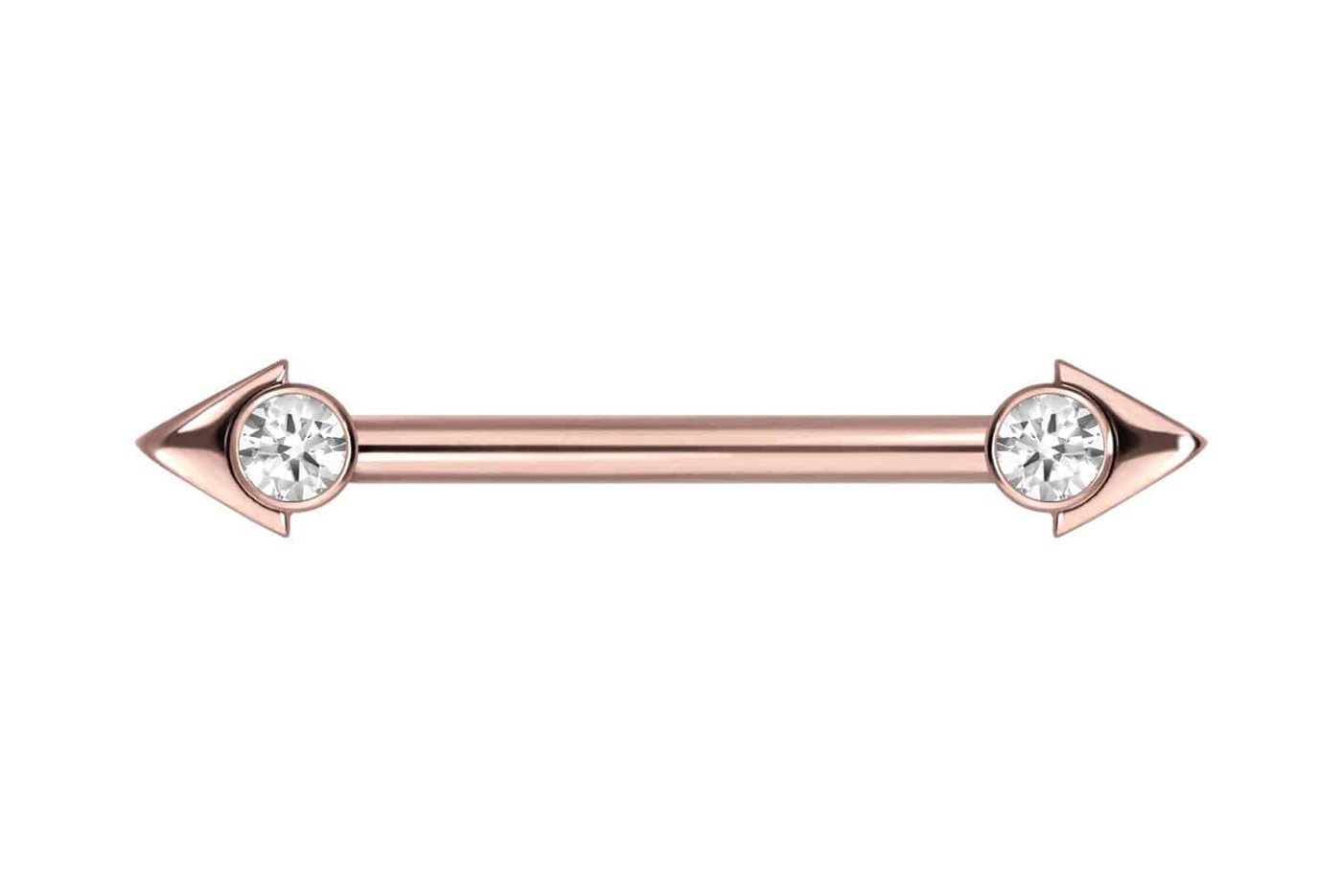 PIERCINGLINE Intimpiercing Titan Nippelpiercing mit Innengewinde PFEILSPITZE + KRISTALL (Barbells / 1 Stk) von PIERCINGLINE