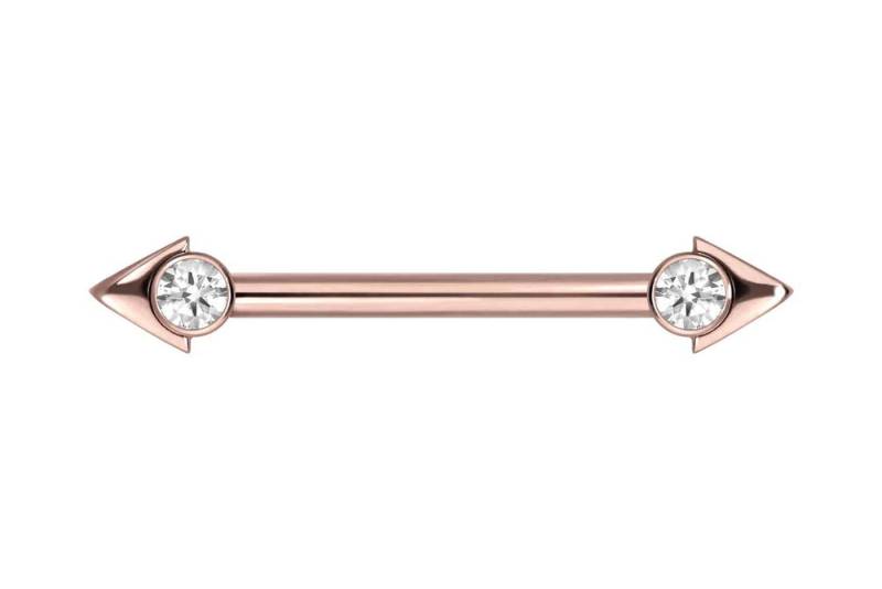 PIERCINGLINE Intimpiercing Titan Nippelpiercing mit Innengewinde PFEILSPITZE + KRISTALL (Barbells / 1 Stk) von PIERCINGLINE