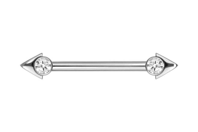PIERCINGLINE Intimpiercing Titan Nippelpiercing mit Innengewinde PFEILSPITZE + KRISTALL (Barbells / 1 Stk) von PIERCINGLINE